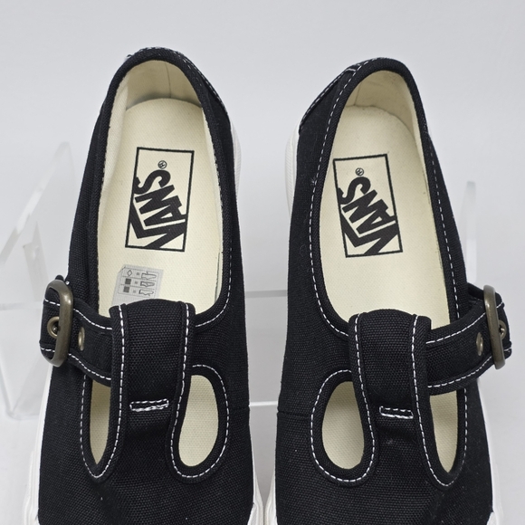 Vans Style 93 Mary Jane Black Slip-Ons Shoes Womens Sz 8.5 White Lug Outsole New - Picture 10 of 11